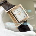 Replica Jaeger LeCoultre Reverso Duoface Small Seconds Flip Rose Gold White Face Watch